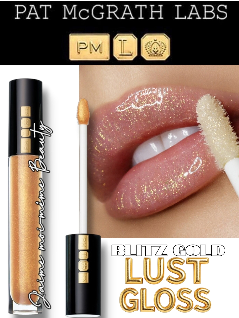 Pat Mcgrath Blitz Gold Holographic Shimmer Lust Lip Gloss